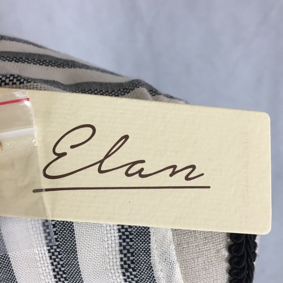 NWT ELAN Women’s Med Grey Stripe Cold Shldr Shirt - Picture 6 of 8